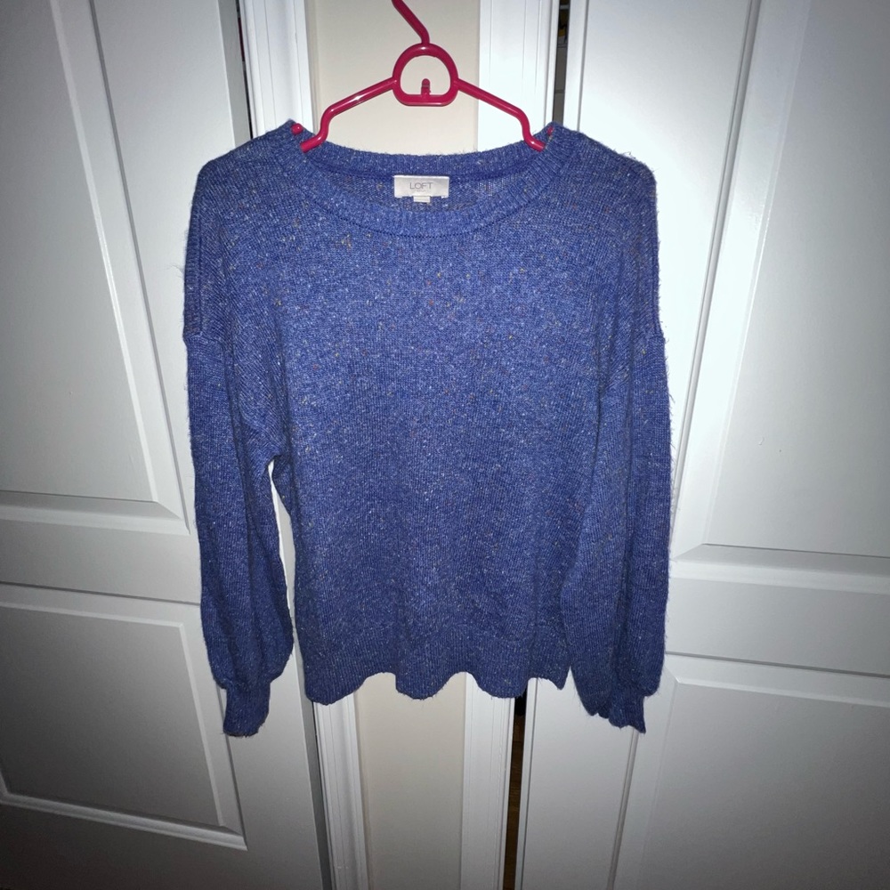 Blue scoop neck sweater
